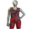 Matman USA The Tilt Women's Wrestling Singlet (Black/Red, 3X-Large) view 3