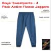 Quad Seven Boys Sweatpants - 4 Pack Soft Active Fleece Boys Joggers - Performance Athletic Pants for Kids with Pockets (4-18), Size 8-10, Black/Olive/Khaki/Blue view 2