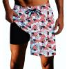 SQPO USA American Flag Mens Swim Trunks with Compression Liner Quick Dry Zipper Pocket Bathing Suit for Beach Summer X-Large view 1