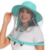 BASSDASH UPF 50+ Mosquito Sun Hat with Hidden Head Net and Neck Flap for Men Women Outdoor Fishing Hiking Camping FH16 Turquoise view 1