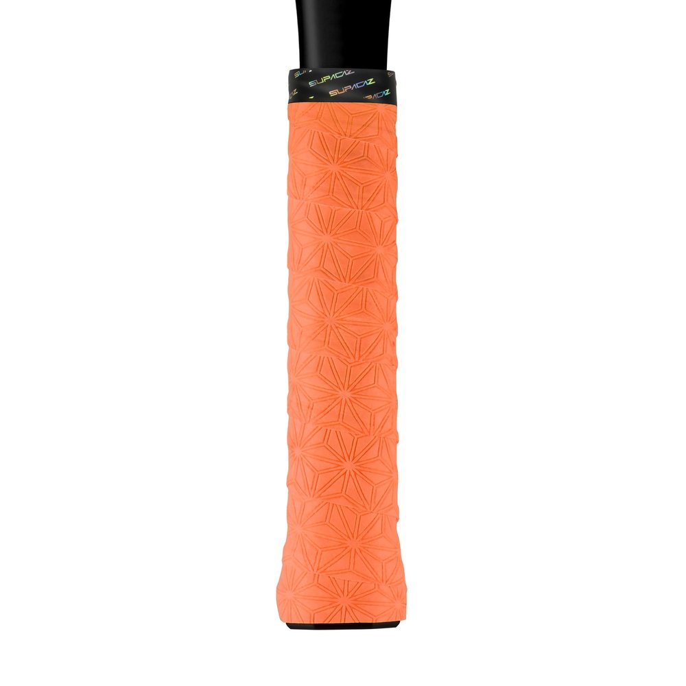 Supacaz SupaSuave Neon Orange Tennis Overgrip - Racket Dry Overwrap - Racquet Grip Tape - Over Grip Wrap - 3pk