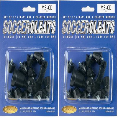 Markwort Football/Soccer Cleat Poly and Wrench, Black (Pack of 2)