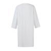 Akivide Womens Summer Cotton Linen Half Sleeve Midi Dress Casual Crew Neck Button Linen Knee Length Dress Loose Solid Dress view 4