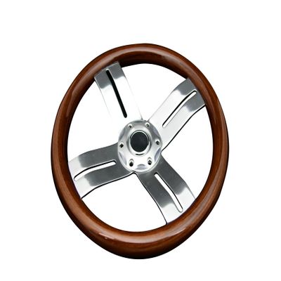 Vinland Marine Classic Vintage 4-Spoke Okoume Wood Racing Boat Steering Wheel 13-1/2", classic wood steering wheel, marine steering wheel, wood grain steering wheel kits
