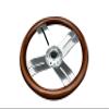 Vinland Marine Classic Vintage 4-Spoke Okoume Wood Racing Boat Steering Wheel 13-1/2", classic wood steering wheel, marine steering wheel, wood grain steering wheel kits view 1