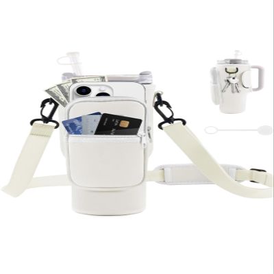 Water Bottle Holder for Stanley Cup Carrier Tumbler Bag 40oz Phone Holder Keychain Neoprene Water Bottle Pouch for Stanley Cup Accessories