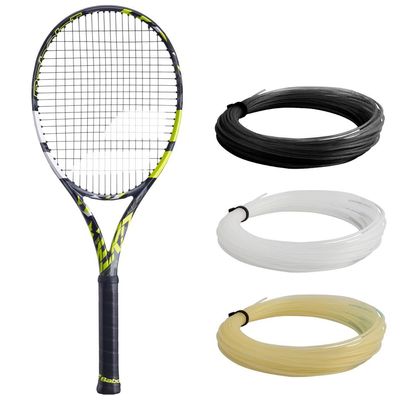 Babolat Pure Aero Tennis Racquet - Strung with 16g Natural Syn Gut at Mid-Range Tension (4 3/8" Grip)