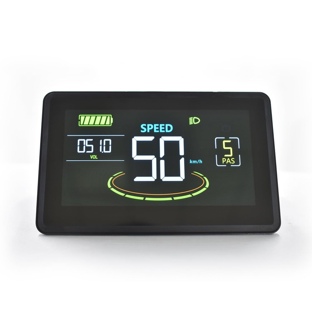 Mcezdy Ebike Display H6C, UART No. 2 Protocol, 24V-60V Colorful Cycling Computer with Charging Port for Mobile Devices, Ebike LCD Display to Enrich Cycling Journey