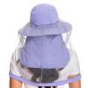 BASSDASH UPF 50+ Mosquito Sun Hat with Hidden Head Net and Neck Flap for Men Women Outdoor Fishing Hiking Camping FH16 Light Purple view 2