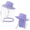 BASSDASH UPF 50+ Mosquito Sun Hat with Hidden Head Net and Neck Flap for Men Women Outdoor Fishing Hiking Camping FH16 Light Purple view 3