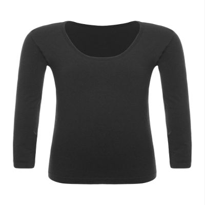 Fldy Kids Girls Fleece Lined Thermal Underwear Tops Long John Base Layer Gymnastics Ballet Dance Undergarments Shirt Thin Type A Black 2-4 Years