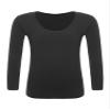 Fldy Kids Girls Fleece Lined Thermal Underwear Tops Long John Base Layer Gymnastics Ballet Dance Undergarments Shirt Thin Type A Black 2-4 Years view 1