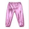 Manyakai Kids Girls Boys Shiny Metallic Dance Harem Pants Athletic Leggings Hip Hop Street Dancewear Pink 16 Years view 1