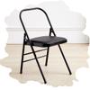 BERWDUXA Foldable Iyengar Yoga Chair, Black, 18inch Seat Height, Adult, Indoor, Faux Leather, High Back, Armless, Rectangular, Compact, Yoga, 1 Count view 1