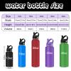ShAxzHen Personalized Water Bottles for Kids with Straw Lid 40/32/24/18/12oz Custom Insulated Water Bottle Stainless Steel with Name Logo Customized Engraved Cups for School Sport Gym Icon Black view 2