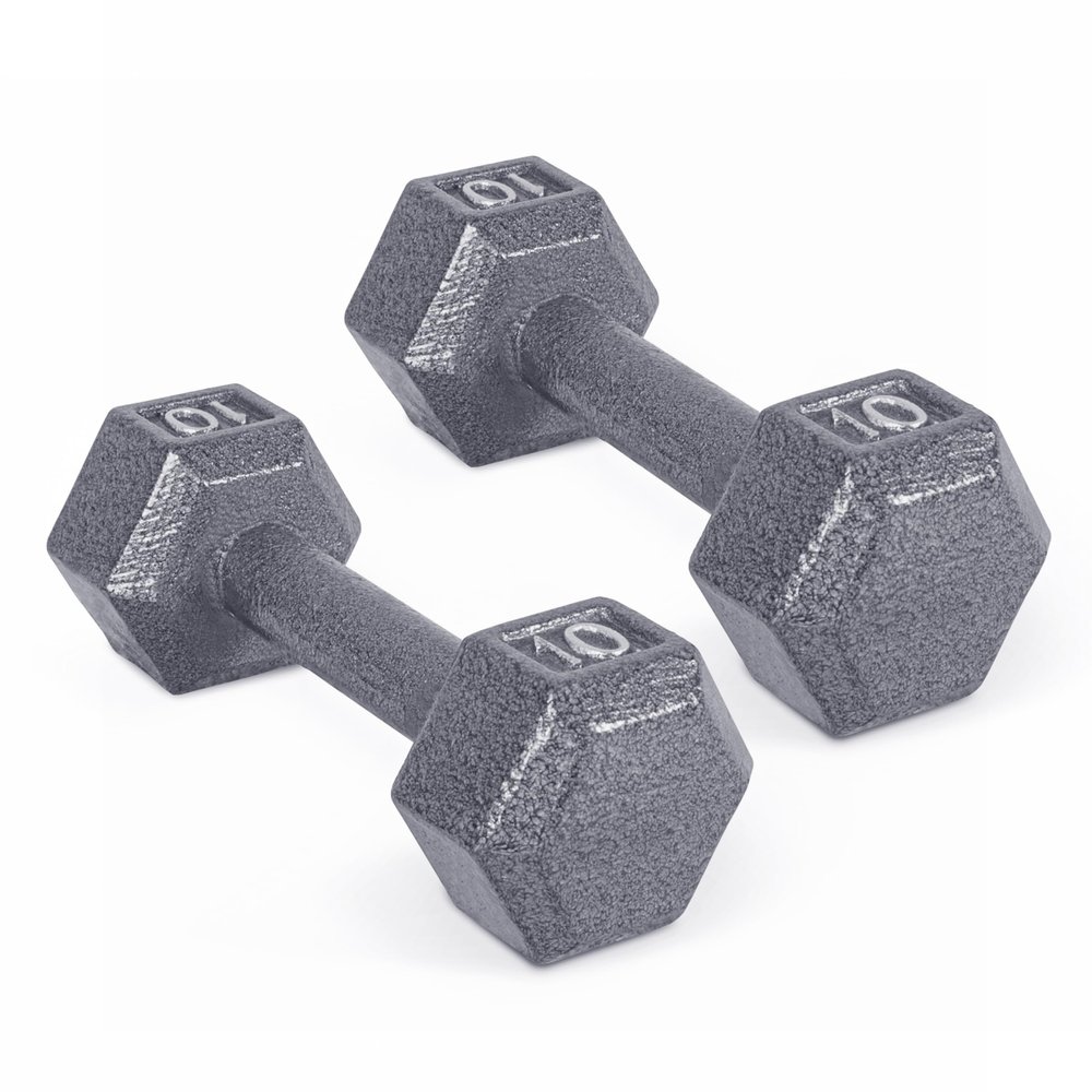 CAP Barbell Cast Iron Hex Dumbbell, Pair, 10 lb