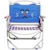 Camping Chair Cartoon Style Expression Print Beach Chair, Outdoor Lightweight Folding Lawn Chair, Load-Bearing 130kg/286.6lbs(Blue) view 1