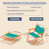 Camping Chair Cartoon Style Expression Print Beach Chair, Outdoor Lightweight Folding Lawn Chair, Load-Bearing 130kg/286.6lbs(Blue) view 2