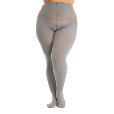 Frola Plus Size Tights for Women Semi Opaque Control Top High Waist Stockings 60 Denier Women's Pantyhose(XX-Langer,Steel)