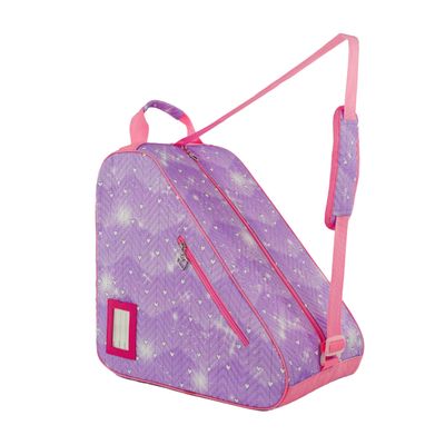 BAUXZOR Skate Bags with Lovely Heart and Star Patterns for Roller Skates, Ice Skates, Quad Skates, Inline Skates, Figure Skates, Skate Accessories for Kids and Adults (Heart Lavender 06)