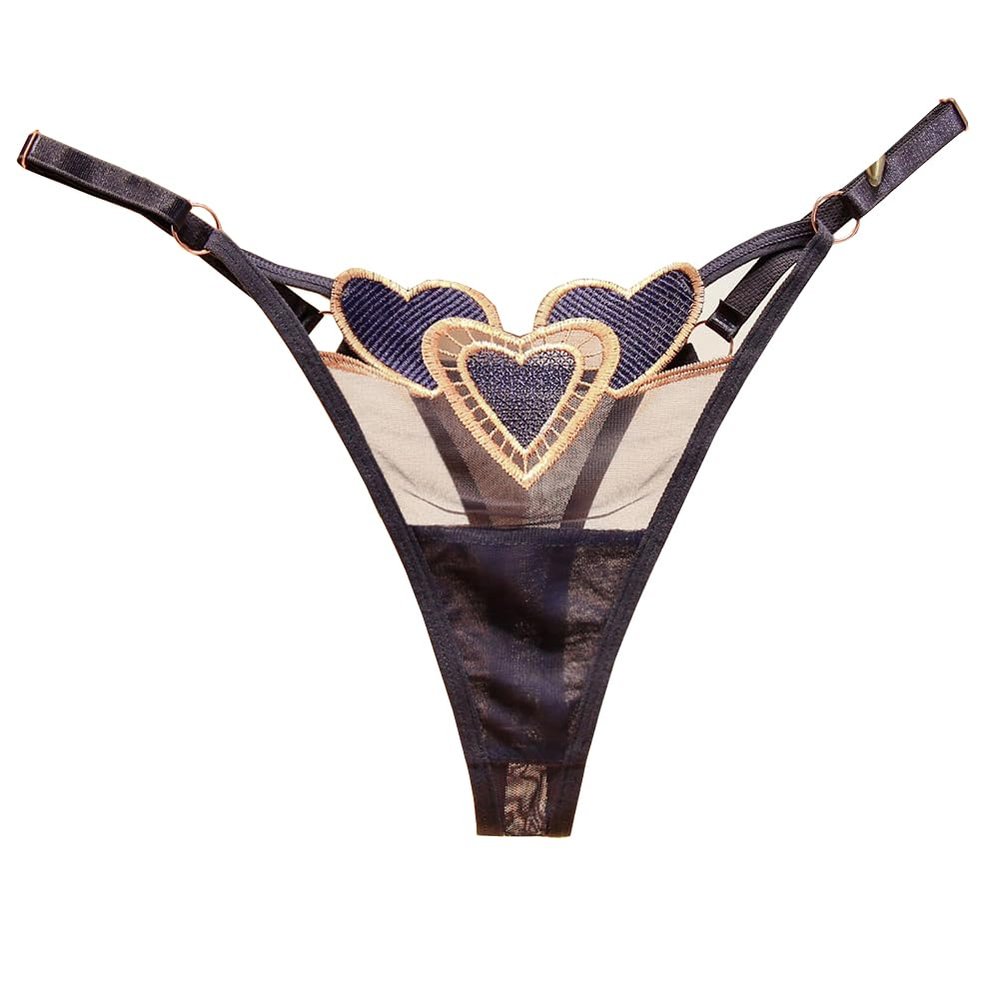 abandi Lace G-String Thongs for Women Adjustable One Size Low Rise Underwear Sexy T-back Thong Panties,Sweetheart Blue