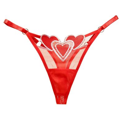 abandi Lace G-String Thongs for Women Adjustable One Size Low Rise Underwear Sexy T-back Thong Panties,Sweetheart Red