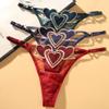 abandi Lace G-String Thongs for Women Adjustable One Size Low Rise Underwear Sexy T-back Thong Panties,Sweetheart Red view 3