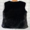 Youhan Women's Faux Fur Vest (US, Alpha, X-Large, Regular, Regular, Black) view 2