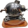 Vintage Full Size Antique U.S Navy Brass Divers Diving Helmet Mark V Deep with Wooden Base sea Scuba Gift view 1