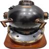 Vintage Full Size Antique U.S Navy Brass Divers Diving Helmet Mark V Deep with Wooden Base sea Scuba Gift view 3