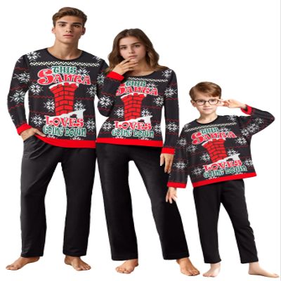 IFFEI Family Christmas Pajamas Matching Sets Holiday PJ's with Loves Going Down Top and Black Pants with Pockets Loungewear Men: XL