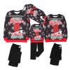 IFFEI Family Christmas Pajamas Matching Sets Holiday PJ's with Loves Going Down Top and Black Pants with Pockets Loungewear Men: XL view 3