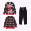 IFFEI Family Christmas Pajamas Matching Sets Holiday PJ's with Loves Going Down Top and Black Pants with Pockets Loungewear Men: XL view 4