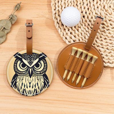 ZhanMg Brown Golf Tees Organizer Bag  Versatile Cute Owl Belt Clip Bag for Golf Carry  Perfect Portable Protection on The Court.