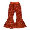 Yawoo Haan Shinny Baby Girls Bell Bottom Sequins Pants Dark Orange view 1