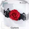 Miaband Wedding Garters 2Pcs Black Rhinestones Garters Belt Elegant Lace Bridal Leg Garters Bridal Bridesmaids Accessories for Women view 4
