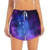 DRTGEDS Blue Galaxy Womens 2 In1 Running Athletic Workout Yoga Shorts with Pockets S M L XL XXL XXXL view 2