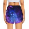 DRTGEDS Blue Galaxy Womens 2 In1 Running Athletic Workout Yoga Shorts with Pockets S M L XL XXL XXXL view 4
