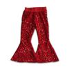 Yawoo Haan Shinny Baby Girls Bell Bottom Sequins Pants Red view 1