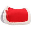 Abbylike Christmas Horse Saddle Pad Red Saddle Pad Santa Saddle Pad with Faux Fur Trim for Horses Under Saddle, Dressage, Jumping & Training view 1
