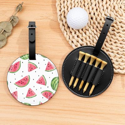 ZhanMg Black Golf Tees Organizer Bag  Versatile Watermelon fresh fruit Belt Clip Bag for Golf Carry  Perfect Portable Protection on The Court.