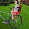 Kids Bike Seat, Soft Saddle Aluminum Alloy Toddler Bike Seat, Rear Mounted Child Bike Seat with Foot Pedal and Adjusting Belt Buckle Suitable for Hybrid Cruiser Bicycles and City Bicycles (Red) view 2