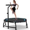 ANCHEER 50" Foldable Fitness Trampoline for Adults & Kids, 560 lbs Capacity Bungee Rebounder with Adjustable Handle, Quiet Cardio Workout Equipment for Home Gym, Low Impact Training Indoor/Outdoor Use view 1