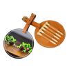 ZhanMg Brown Golf Tees Organizer Bag  Versatile Cute and funny Funny Frogs Belt Clip Bag for Golf Carry  Perfect Portable Protection on The Court. view 3