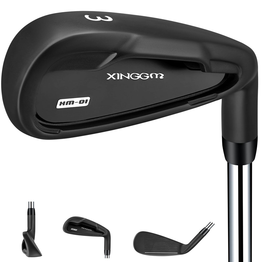 XM-01 Individual Golf Irons or Golf Irons Set - Premium Men Golf Club Iron with Steel Shaft for Right Hand Golfers Stiff Flex (#3 Iron Single, Left)