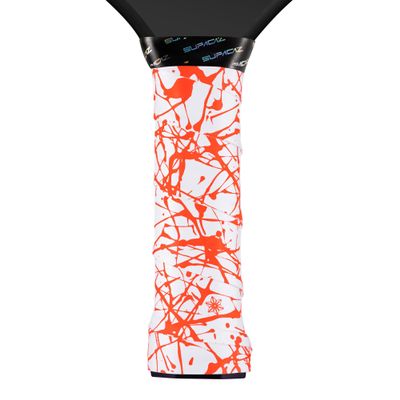 Supacaz Super Sticky Kush Neon Orange Splat Pickleball Overgrip - Tacky Pickleball Paddle Grip Tape Wrap - Pickle Ball Anti-Sweat Overwrap - 3pk