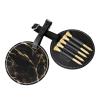 Black Gold Marble Golf Tees Organizer Bag - Versatile Black Belt-Clip Design Sports Accessory, Perfect for Court & Club Stand view 3