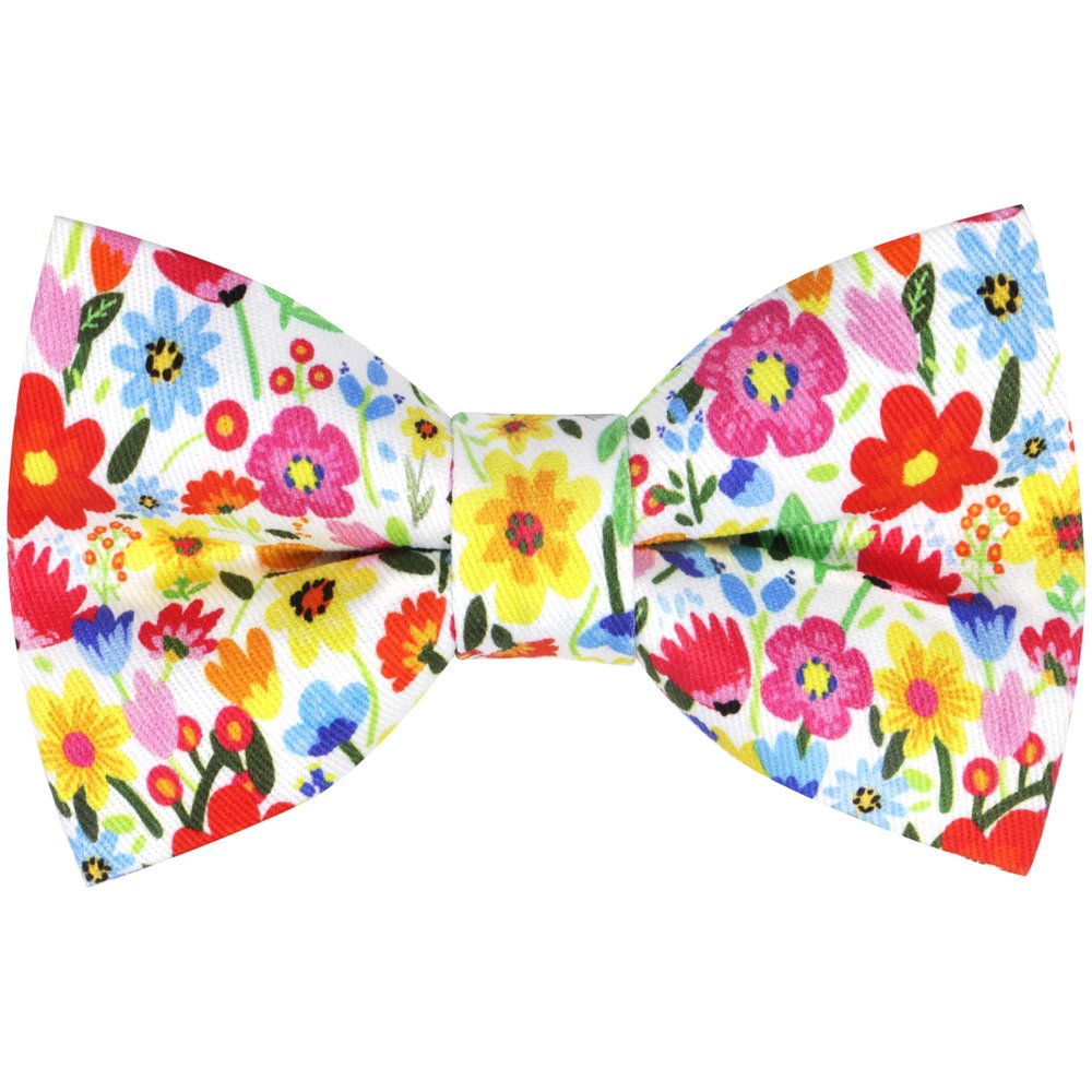 MACBANA Colorful Fun Pattern Pre-Tied Bow Tie Mens Floral Space Adjustable Bowtie F Yellow Red Pink Floral04