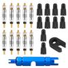 10pcs Valve Core, Tubeless Valve Core Bike Replacement with 1 Disassembly Wrench & 1 Alloy Valve Core Dismantle Tools & 10 Valve Core Caps Bicycle Valve Core for Tubeless Road MTB Bike Tires view 1