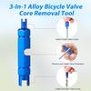 10pcs Valve Core, Tubeless Valve Core Bike Replacement with 1 Disassembly Wrench & 1 Alloy Valve Core Dismantle Tools & 10 Valve Core Caps Bicycle Valve Core for Tubeless Road MTB Bike Tires view 3